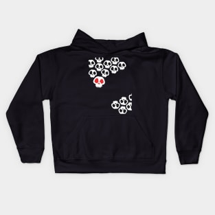 Skulls with black and red eyes Kids Hoodie